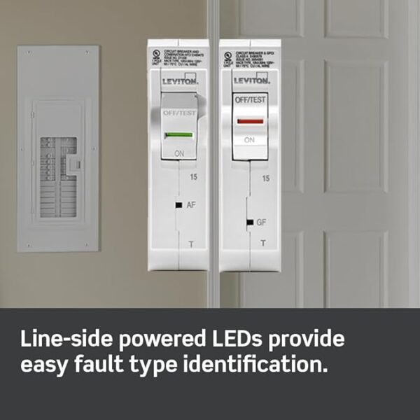 Leviton LB235-T 35A 2-Pole Plug-On Standard Branch Circuit Breaker, Thermal Magnetic, 120/240 VAC, White - Image 4