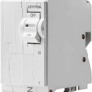 Leviton LB235-T 35A 2-Pole Plug-On Standard Branch Circuit Breaker, Thermal Magnetic, 120/240 VAC, White