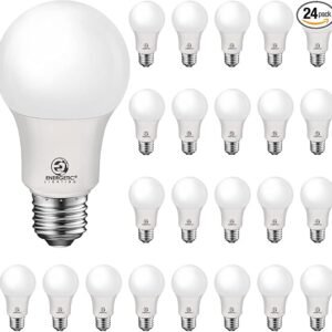 Energetic Lighting 24-Pack A19 LED Light Bulbs 60 Watt Equivalent, Cool White 4000K, E26 Medium Base, Non-Dimmable LED Light Bulb, UL Listed