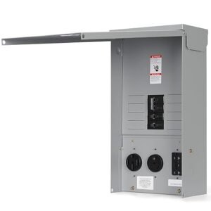 Electrical Panel RV Electrical Outlet Panel with Breaker Prewired Circuit 20 30 50 Amp Receptacle Installed Power Outlet Box Weatherproof