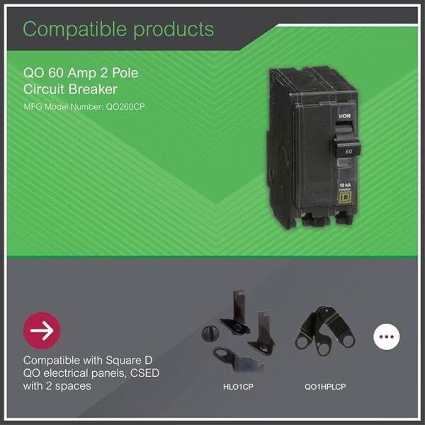 Square D by Schneider Electric QO260CP Circuit Breaker, Black - Image 5