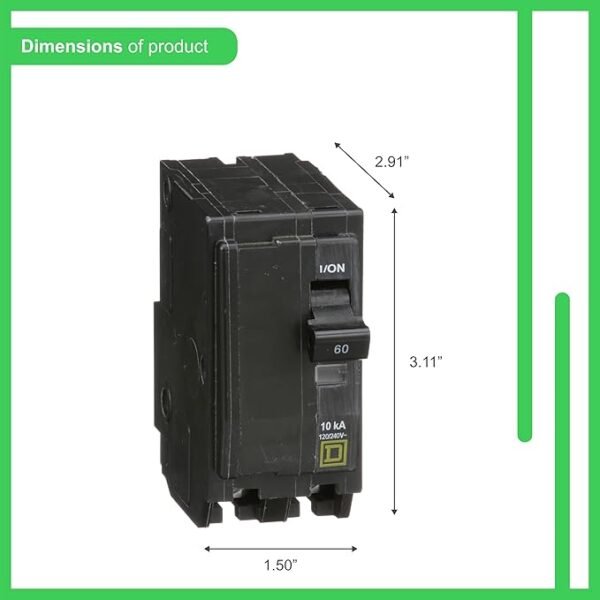 Square D by Schneider Electric QO260CP Circuit Breaker, Black - Image 4