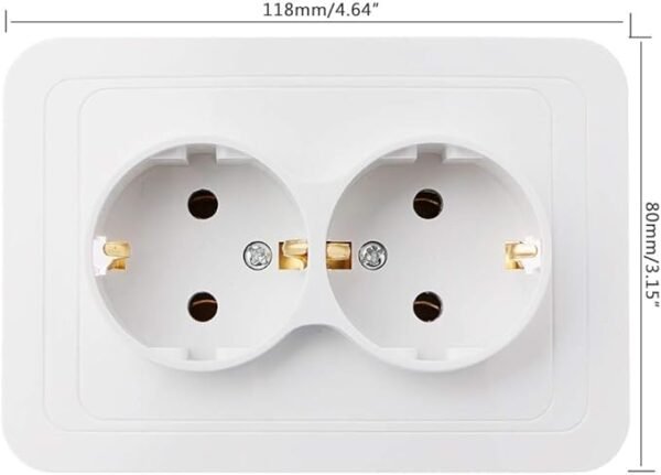 220V/16A 118x80mm EU Double Ground Socket Household Industrial Power Outlet - Image 2
