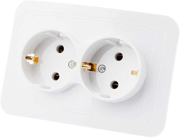 220V/16A 118x80mm EU Double Ground Socket Household Industrial Power Outlet, As Pic Shows, White - Image 5