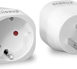 European to USA Plug Adapter, EU to US Plug Adapter, Europe to USA Travel Converter for Most of Europe EU Spain France Type C/E/F Plugs to US Power Adapter, 1-Pack. White