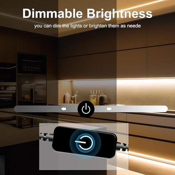 COB LED Strip,LED Strip Lights 3M/9.84ft,Touch Dimmable LED Strips,CRI90+,3000K Warm White cob led,960LEDs,24V LED Tape Lights,Indoor for Bedroom, Kitchen, TV, Mirror,Cabinet - Image 4