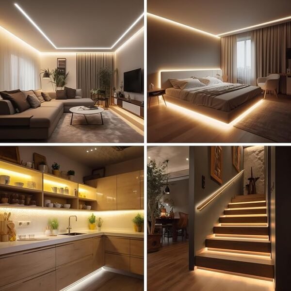 COB LED Strip,LED Strip Lights 3M/9.84ft,Touch Dimmable LED Strips,CRI90+,3000K Warm White cob led,960LEDs,24V LED Tape Lights,Indoor for Bedroom, Kitchen, TV, Mirror,Cabinet - Image 6